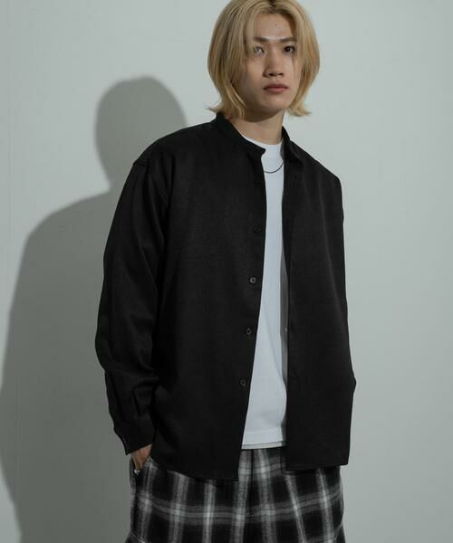 SENSE OF PLACE by URBAN RESEARCH / センスオブプレイス バイ アーバンリサーチ シャツ・ブラウス | ウールライクバンドカラールーズシャツ | 詳細25