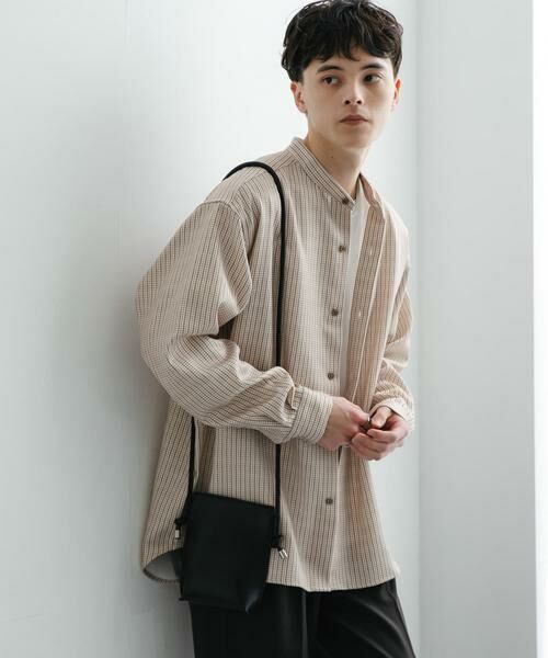 SENSE OF PLACE by URBAN RESEARCH / センスオブプレイス バイ アーバンリサーチ シャツ・ブラウス | ウールライクバンドカラールーズシャツ(ベージュ系その他)