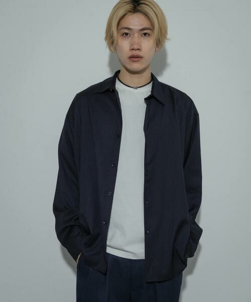 SENSE OF PLACE by URBAN RESEARCH / センスオブプレイス バイ アーバンリサーチ シャツ・ブラウス | ウールライクピンストライプシャツ | 詳細2