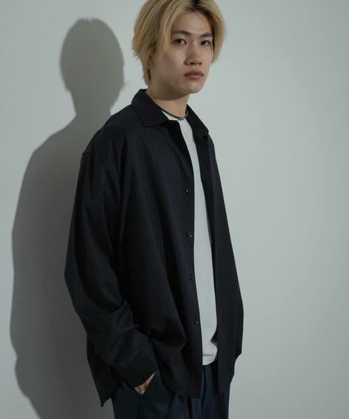 SENSE OF PLACE by URBAN RESEARCH / センスオブプレイス バイ アーバンリサーチ シャツ・ブラウス | ウールライクピンストライプシャツ | 詳細3