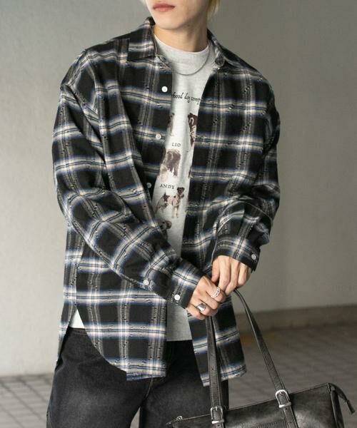 SENSE OF PLACE by URBAN RESEARCH / センスオブプレイス バイ アーバンリサーチ シャツ・ブラウス | ダメージチェックルーズシャツ | 詳細25