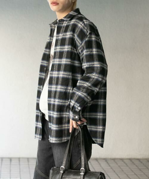 SENSE OF PLACE by URBAN RESEARCH / センスオブプレイス バイ アーバンリサーチ シャツ・ブラウス | ダメージチェックルーズシャツ | 詳細26