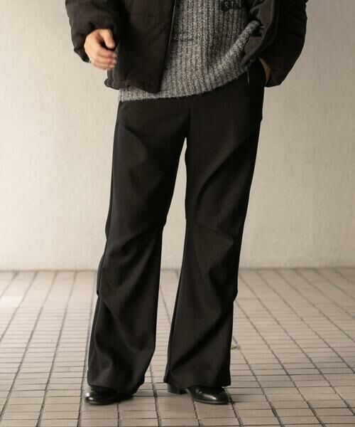 SENSE OF PLACE by URBAN RESEARCH / センスオブプレイス バイ アーバンリサーチ その他パンツ | ウールライクランダムタックパンツ(ブラック)