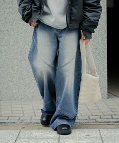 SENSE OF PLACE by URBAN RESEARCH / センスオブプレイス バイ アーバンリサーチ その他パンツ | ラウンドパネルワイドデニム
