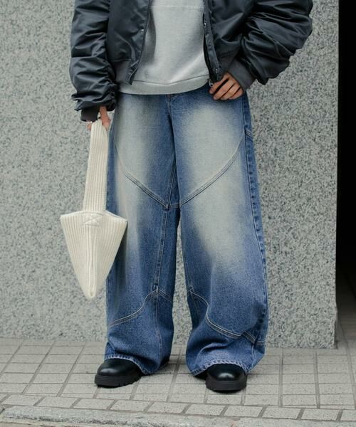 SENSE OF PLACE by URBAN RESEARCH / センスオブプレイス バイ アーバンリサーチ その他パンツ | ラウンドパネルワイドデニム | 詳細1