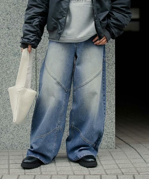 SENSE OF PLACE by URBAN RESEARCH / センスオブプレイス バイ アーバンリサーチ その他パンツ | ラウンドパネルワイドデニム | 詳細2