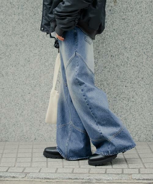 SENSE OF PLACE by URBAN RESEARCH / センスオブプレイス バイ アーバンリサーチ その他パンツ | ラウンドパネルワイドデニム | 詳細3