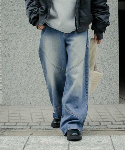 SENSE OF PLACE by URBAN RESEARCH / センスオブプレイス バイ アーバンリサーチ その他パンツ | ラウンドパネルワイドデニム | 詳細4