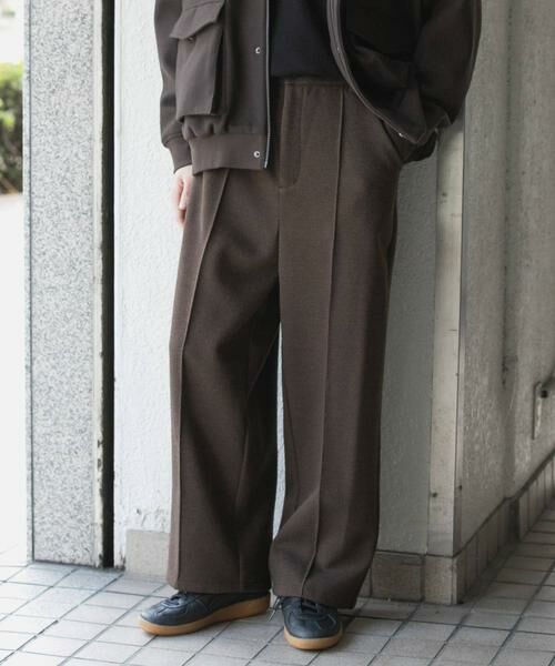 SENSE OF PLACE by URBAN RESEARCH / センスオブプレイス バイ アーバンリサーチ その他パンツ | メルトンライクワイドパンツ(ブラウン)