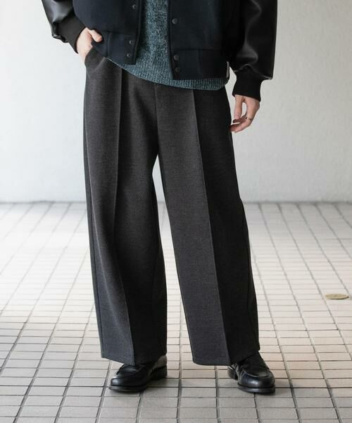 SENSE OF PLACE by URBAN RESEARCH / センスオブプレイス バイ アーバンリサーチ その他パンツ | メルトンライクワイドパンツ(チャコールグレー)