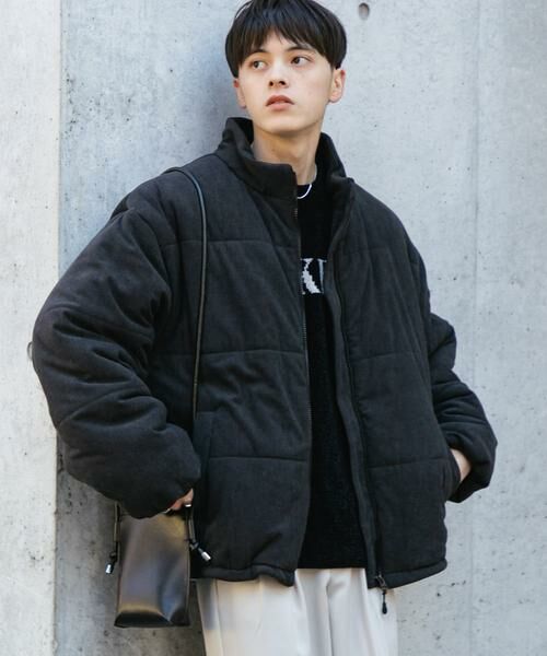 SENSE OF PLACE by URBAN RESEARCH / センスオブプレイス バイ アーバンリサーチ ダウンジャケット・ベスト | 『ユニセックス』コーデュロイパデットブルゾン(チャコールグレー)
