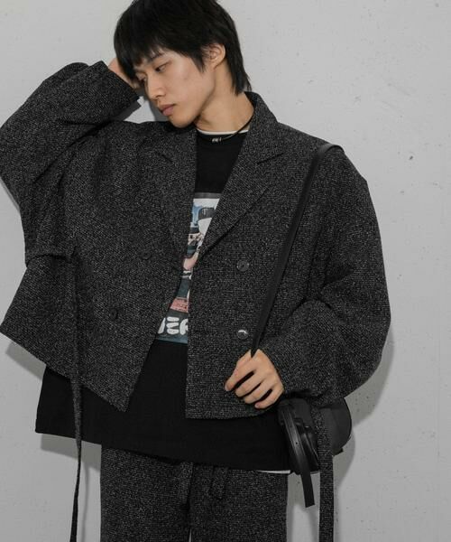 SENSE OF PLACE by URBAN RESEARCH / センスオブプレイス バイ アーバンリサーチ その他アウター | 『わたべ×SOP』『セットアップ対応』ツイードダブルブレストショートジャケット | 詳細25