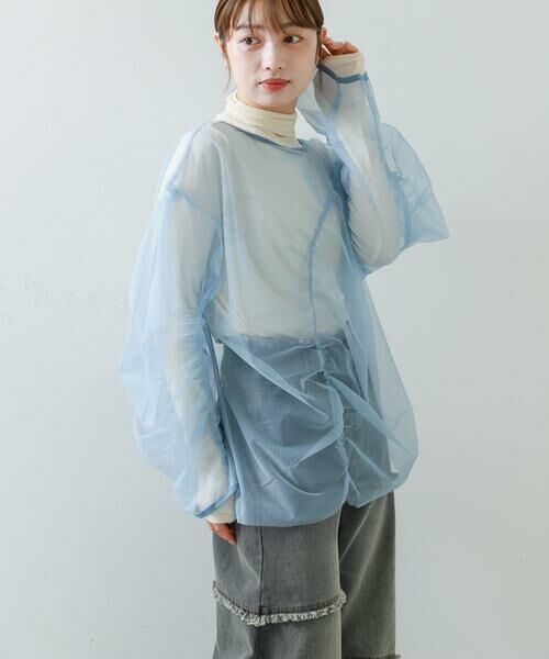 SENSE OF PLACE by URBAN RESEARCH / センスオブプレイス バイ アーバンリサーチ Tシャツ | シャーリングチュールトップ | 詳細2