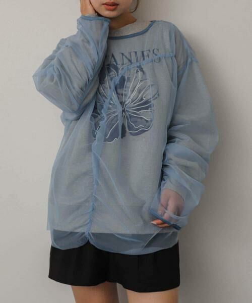 SENSE OF PLACE by URBAN RESEARCH / センスオブプレイス バイ アーバンリサーチ Tシャツ | シャーリングチュールトップ | 詳細6