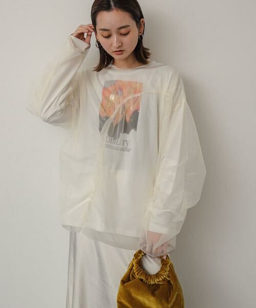 SENSE OF PLACE by URBAN RESEARCH / センスオブプレイス バイ アーバンリサーチ Tシャツ | シャーリングチュールトップ | 詳細15