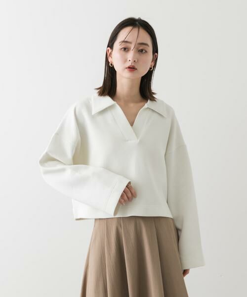 SENSE OF PLACE by URBAN RESEARCH / センスオブプレイス バイ アーバンリサーチ Tシャツ | ワイドスリーブエリツキクロップドトップ | 詳細1