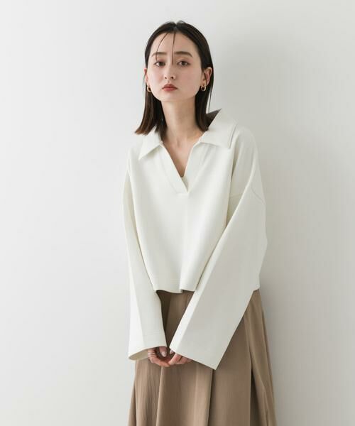 SENSE OF PLACE by URBAN RESEARCH / センスオブプレイス バイ アーバンリサーチ Tシャツ | ワイドスリーブエリツキクロップドトップ | 詳細2