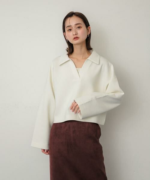 SENSE OF PLACE by URBAN RESEARCH / センスオブプレイス バイ アーバンリサーチ Tシャツ | ワイドスリーブエリツキクロップドトップ | 詳細9