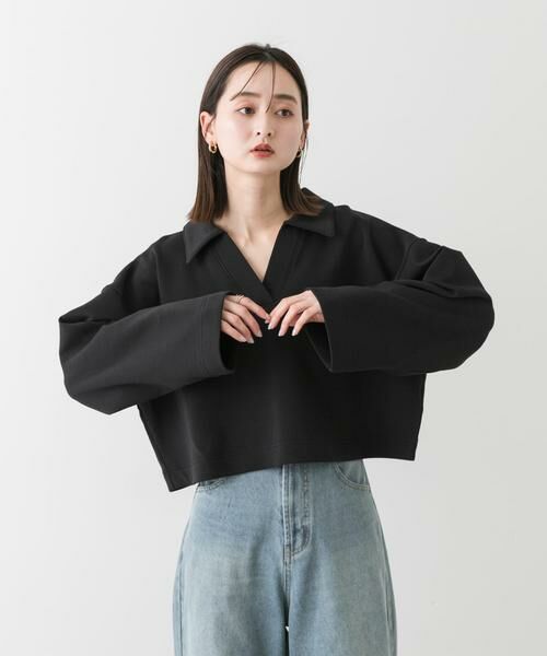 SENSE OF PLACE by URBAN RESEARCH / センスオブプレイス バイ アーバンリサーチ Tシャツ | ワイドスリーブエリツキクロップドトップ | 詳細16