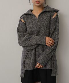 SENSE OF PLACE by URBAN RESEARCH / センスオブプレイス バイ アーバンリサーチ ニット・セーター | ショルダージップメランジセーター