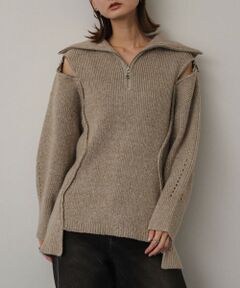 SENSE OF PLACE by URBAN RESEARCH / センスオブプレイス バイ アーバンリサーチ ニット・セーター | ショルダージップメランジセーター