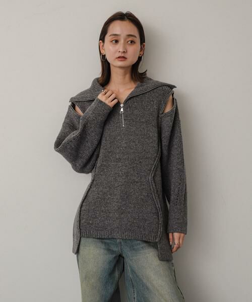 SENSE OF PLACE by URBAN RESEARCH / センスオブプレイス バイ アーバンリサーチ ニット・セーター | ショルダージップメランジセーター | 詳細8