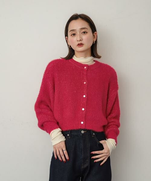 SENSE OF PLACE by URBAN RESEARCH / センスオブプレイス バイ アーバンリサーチ カーディガン・ボレロ | ラメシャギークロップドカーディガン | 詳細1