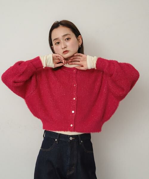 SENSE OF PLACE by URBAN RESEARCH / センスオブプレイス バイ アーバンリサーチ カーディガン・ボレロ | ラメシャギークロップドカーディガン | 詳細2