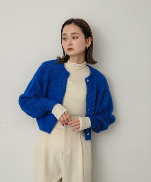 SENSE OF PLACE by URBAN RESEARCH / センスオブプレイス バイ アーバンリサーチ カーディガン・ボレロ | ラメシャギークロップドカーディガン | 詳細8