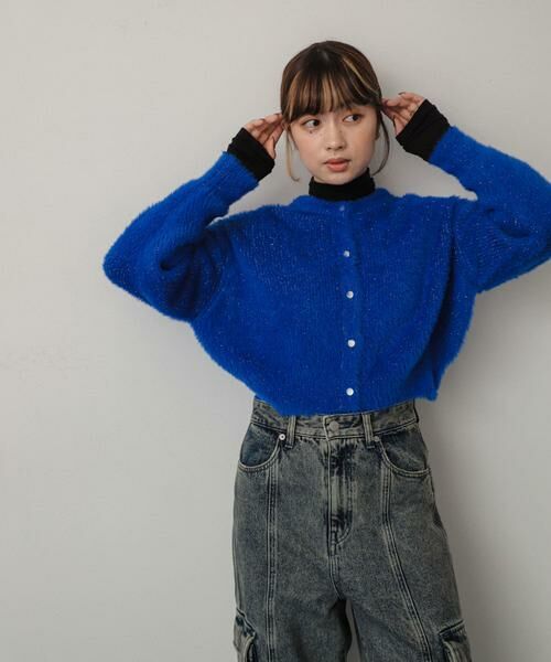 SENSE OF PLACE by URBAN RESEARCH / センスオブプレイス バイ アーバンリサーチ カーディガン・ボレロ | ラメシャギークロップドカーディガン | 詳細17