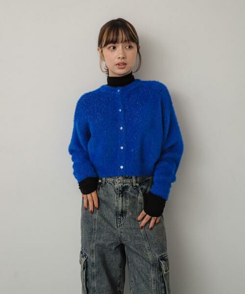 SENSE OF PLACE by URBAN RESEARCH / センスオブプレイス バイ アーバンリサーチ カーディガン・ボレロ | ラメシャギークロップドカーディガン | 詳細18