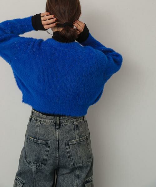 SENSE OF PLACE by URBAN RESEARCH / センスオブプレイス バイ アーバンリサーチ カーディガン・ボレロ | ラメシャギークロップドカーディガン | 詳細19