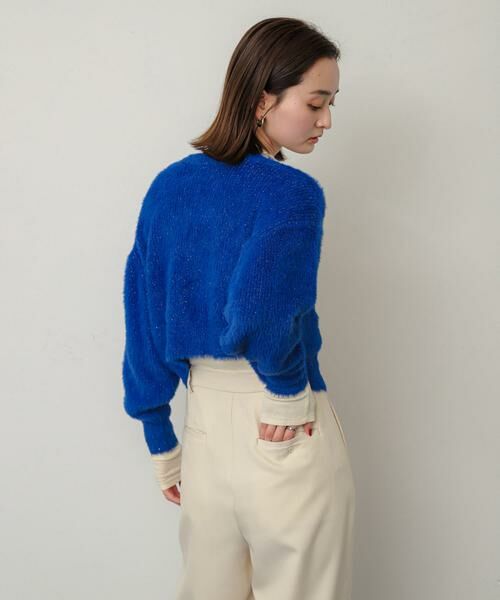 SENSE OF PLACE by URBAN RESEARCH / センスオブプレイス バイ アーバンリサーチ カーディガン・ボレロ | ラメシャギークロップドカーディガン | 詳細9