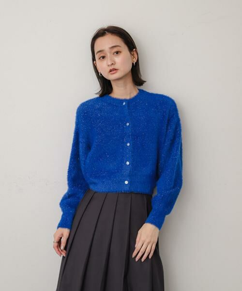 SENSE OF PLACE by URBAN RESEARCH / センスオブプレイス バイ アーバンリサーチ カーディガン・ボレロ | ラメシャギークロップドカーディガン | 詳細12