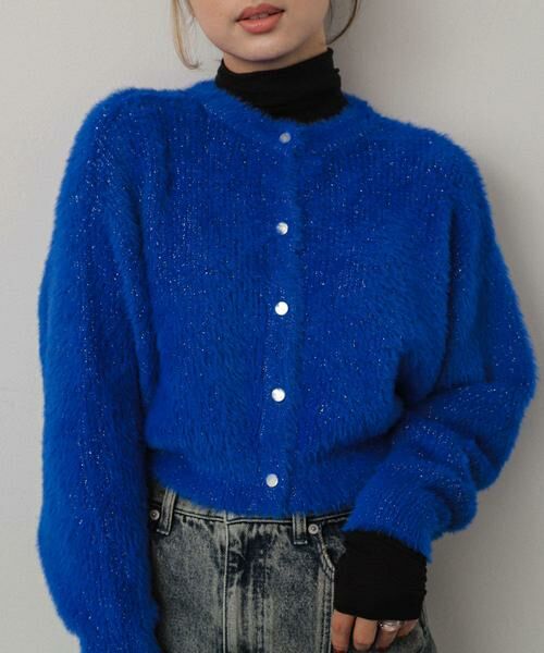 SENSE OF PLACE by URBAN RESEARCH / センスオブプレイス バイ アーバンリサーチ カーディガン・ボレロ | ラメシャギークロップドカーディガン | 詳細16