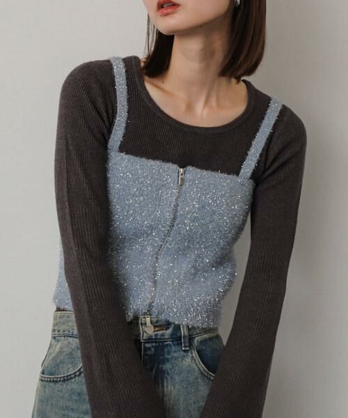 SENSE OF PLACE by URBAN RESEARCH / センスオブプレイス バイ アーバンリサーチ ニット・セーター | マルチWAYラメミックスニットビスチェ | 詳細1