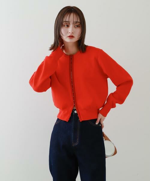 SENSE OF PLACE by URBAN RESEARCH / センスオブプレイス バイ アーバンリサーチ カーディガン・ボレロ | フロントホックストレッチカーディガン | 詳細1