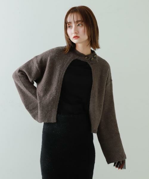SENSE OF PLACE by URBAN RESEARCH / センスオブプレイス バイ アーバンリサーチ ニット・セーター | 『別注』さらさ×SENSE OF PLACE　チョーカーニットカーディガン | 詳細1