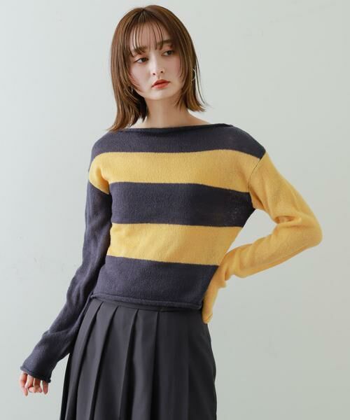 SENSE OF PLACE by URBAN RESEARCH / センスオブプレイス バイ アーバンリサーチ ニット・セーター | 『別注』さらさ×SENSE OF PLACE　モヘアライクワイドボーダーセーター | 詳細1