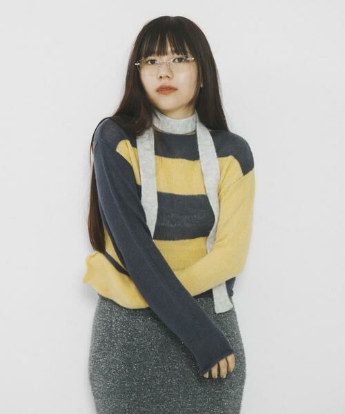 SENSE OF PLACE by URBAN RESEARCH / センスオブプレイス バイ アーバンリサーチ ニット・セーター | 『別注』さらさ×SENSE OF PLACE　モヘアライクワイドボーダーセーター | 詳細11