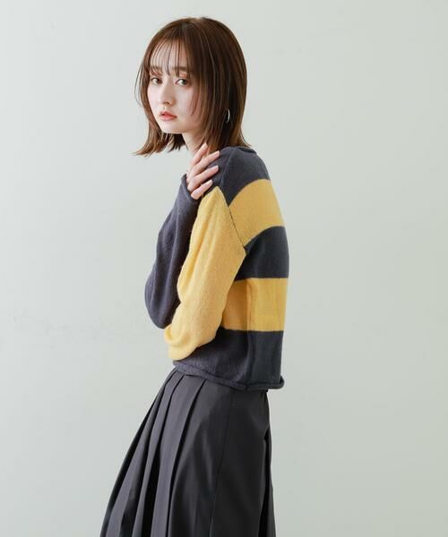 SENSE OF PLACE by URBAN RESEARCH / センスオブプレイス バイ アーバンリサーチ ニット・セーター | 『別注』さらさ×SENSE OF PLACE　モヘアライクワイドボーダーセーター | 詳細2