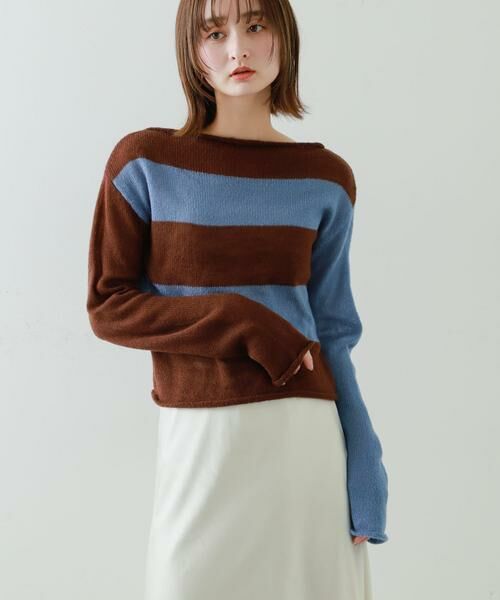 SENSE OF PLACE by URBAN RESEARCH / センスオブプレイス バイ アーバンリサーチ ニット・セーター | 『別注』さらさ×SENSE OF PLACE　モヘアライクワイドボーダーセーター | 詳細18