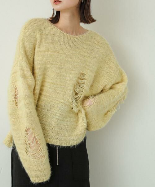 SENSE OF PLACE by URBAN RESEARCH / センスオブプレイス バイ アーバンリサーチ ニット・セーター | ルーズダメージセーター | 詳細1