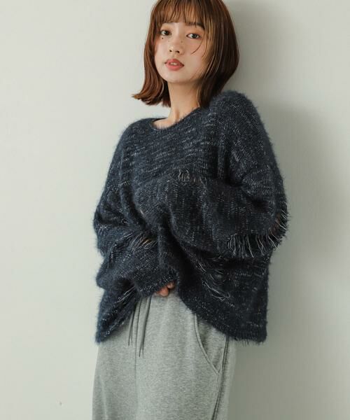 SENSE OF PLACE by URBAN RESEARCH / センスオブプレイス バイ アーバンリサーチ ニット・セーター | ルーズダメージセーター | 詳細12