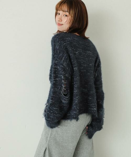 SENSE OF PLACE by URBAN RESEARCH / センスオブプレイス バイ アーバンリサーチ ニット・セーター | ルーズダメージセーター | 詳細13