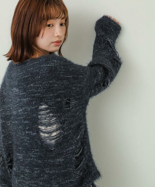 SENSE OF PLACE by URBAN RESEARCH / センスオブプレイス バイ アーバンリサーチ ニット・セーター | ルーズダメージセーター | 詳細14