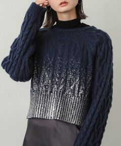 SENSE OF PLACE by URBAN RESEARCH / センスオブプレイス バイ アーバンリサーチ ニット・セーター | ハクプリントラグランケーブルセーター