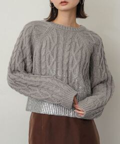 SENSE OF PLACE by URBAN RESEARCH / センスオブプレイス バイ アーバンリサーチ ニット・セーター | ハクプリントラグランケーブルセーター