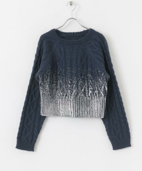 SENSE OF PLACE by URBAN RESEARCH / センスオブプレイス バイ アーバンリサーチ ニット・セーター | ハクプリントラグランケーブルセーター | 詳細8