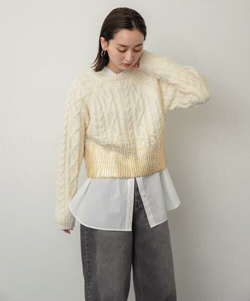 SENSE OF PLACE by URBAN RESEARCH / センスオブプレイス バイ アーバンリサーチ ニット・セーター | ハクプリントラグランケーブルセーター | 詳細14